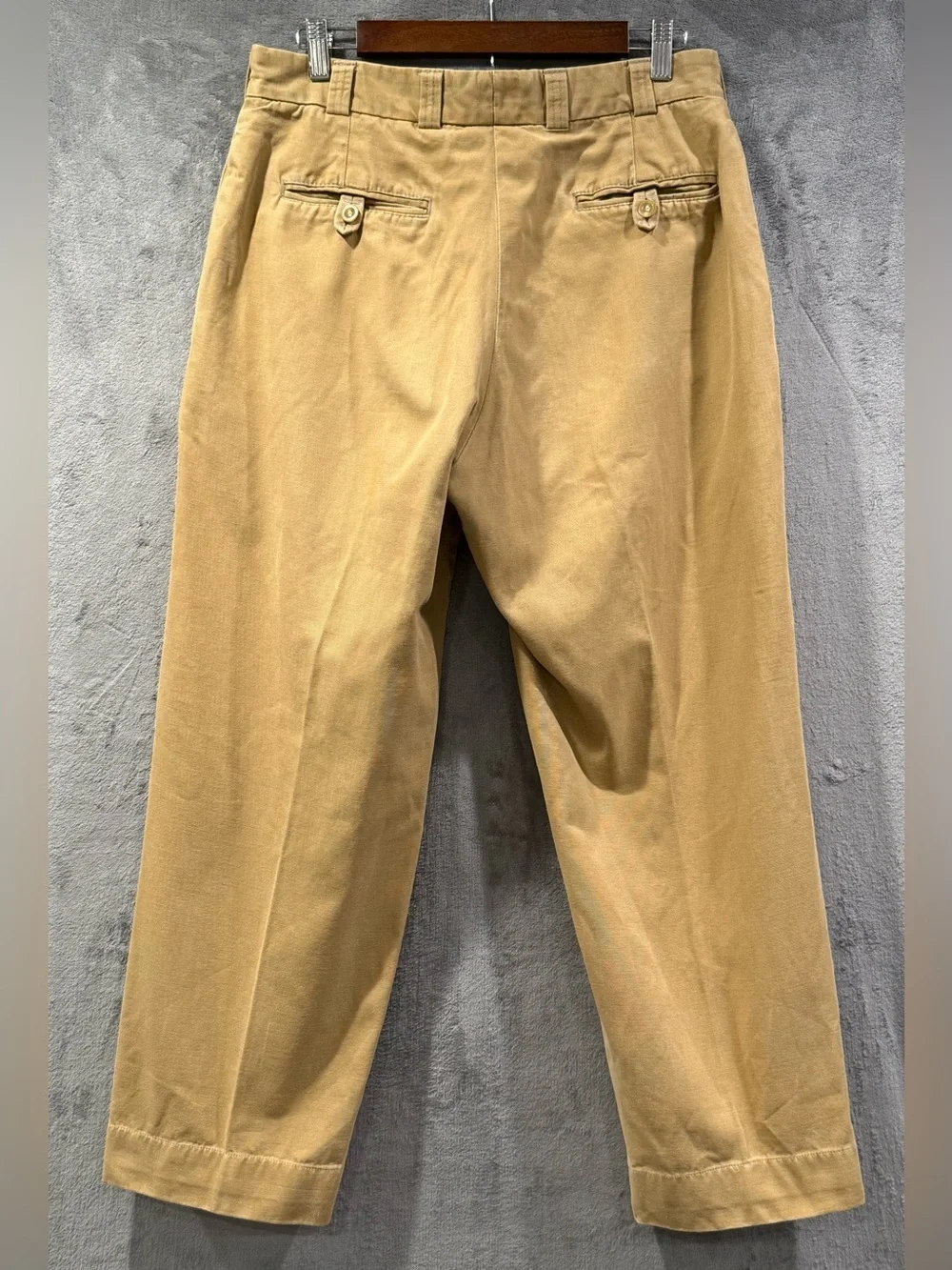 Bills Khakis Mens 32 Khaki Pleated Front Straight Leg Canvas Pants